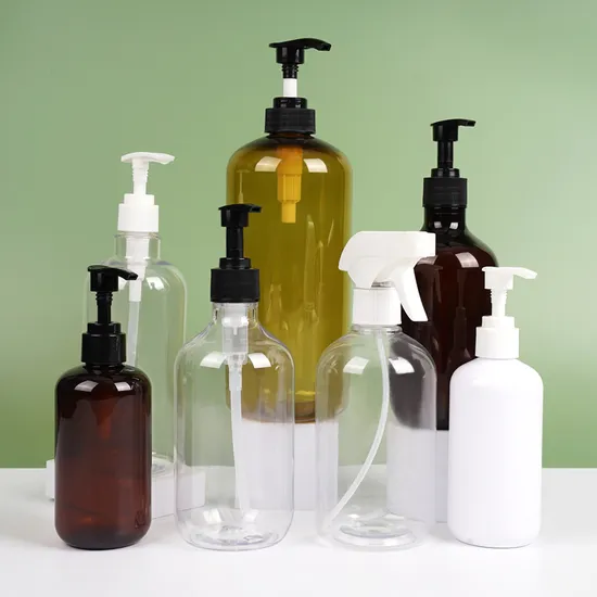 Wholesale Empty 200ml 300ml 500ml 500ml Transparent Colors Plastic Body Lotion Cosmetic Packaging Shampoo Container Lotion Pump Bottle