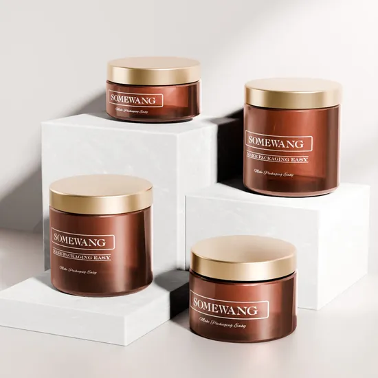 Custom Frosted Pet Plastic Cream Jar with Lid Empty Container Face Lotion Cream Scrub Skincare Cosmetics Coloured Design Packaging