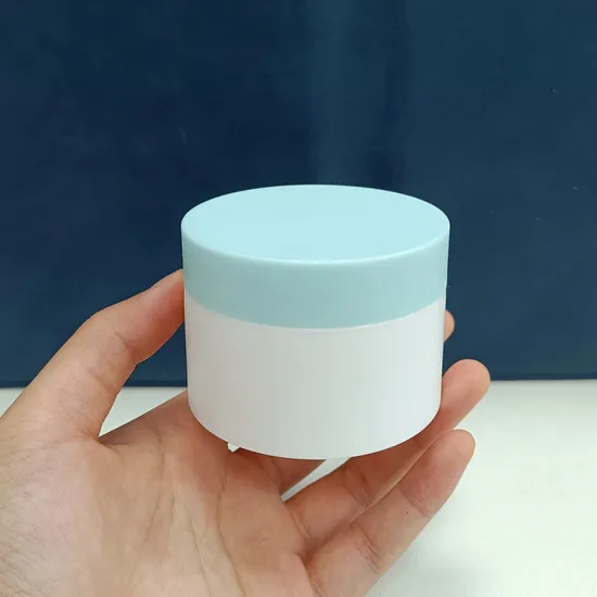 Blue Lid Luxury 30ml/50ml/100ml Body Butter Jar Face Cream Lip Scrub Cosmetic Package Packaging Container PP Plastic Jars with Colorful Lids