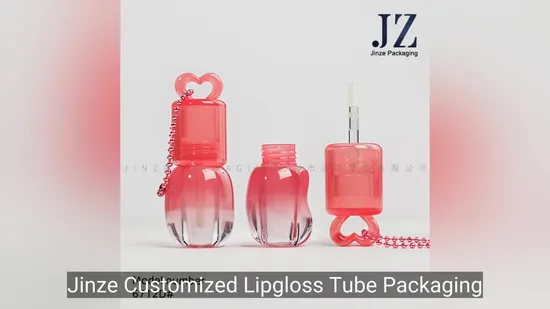 Jinze Customized Lipgloss Tube Packaging 3.2ml Lip Gloss Tube Container Private Label Lipgloss Tubes with Brush