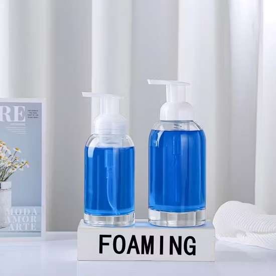 250ml 350ml New Design Frosted Luxury Glass Foaming Hand Soap Shampoo Bottle