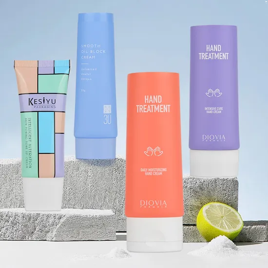 Oval Tube, Flexible Squeeze Plastic Cosmetic Tube for Liquid Foundation, Sunscreen, Cream and Lotion with PCR/Sugarcane/Bio