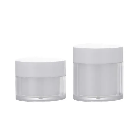 20g 30g 50g 60g Round Shape Plastic Bottle Transparent Double Wall Thick Cream Jar with Screw Cap for Cosmetic Packaging 