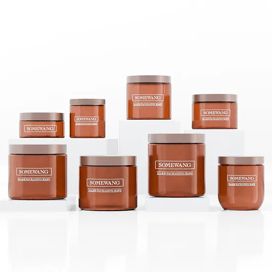 Somewang 250ml 360ml 400ml 460ml 480ml 500ml Pet Skin Care Plastic Body Cream Jars with Pump Cosmetic Packaging Container 
