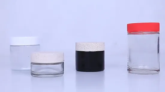 Cr Wholesale Custom 3.5g 2oz 3oz 4oz Clear Black UV Straight Sided Child Resistant Proof Cap Airtight Flower Food Packaging Glass Jar with Plastic Bamboo Lid 